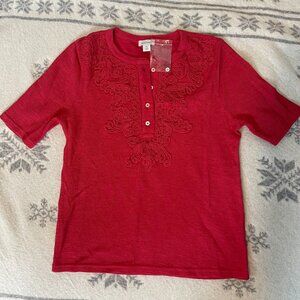 Sundance Hidalgo 1/2 sleeve top red - NWT